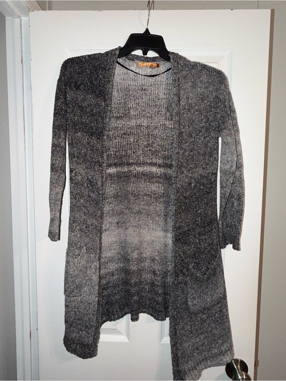 Belldini Grey Ombre Space Dye Longline Cardigan L Y2K Grunge